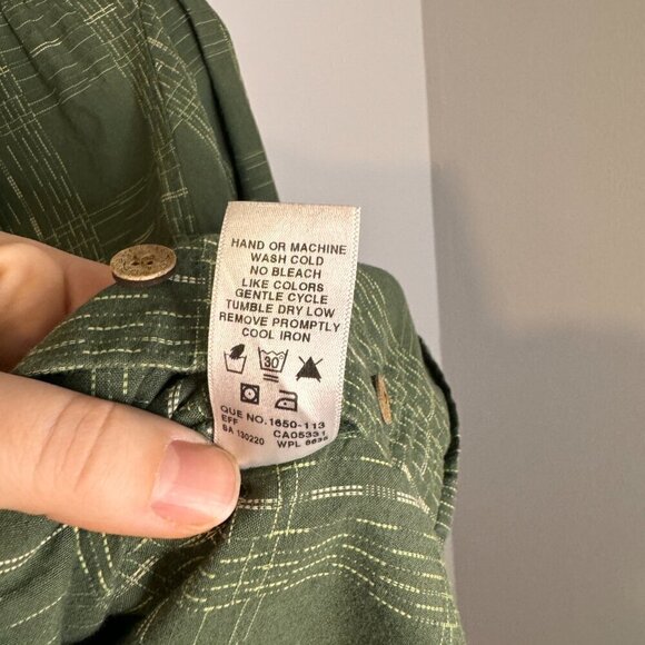 Woolrich Women's Green Button Down Top - Size XS - Picture 5 of 6